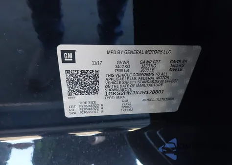 2018 GMC Yukon Xl Denali z USA, uszkodzony, nr VIN 1GKS2HKJXJR178801